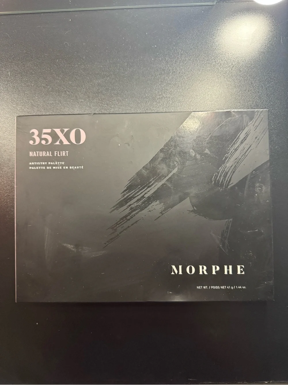 Morphe 35XO Natural Flirt Eyeshadow Palette - Black with Pink Accents